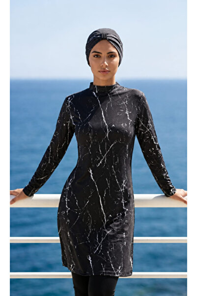 Fitsauna Fully Covered Water-Repellent Quick-Drying Plus Size Hijab Swimsuit Set