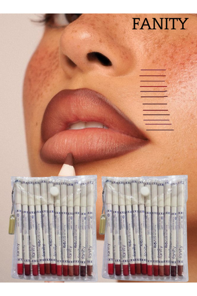 fanity 2 Pieces Lip Liner Pencil Set - 12 Pcs