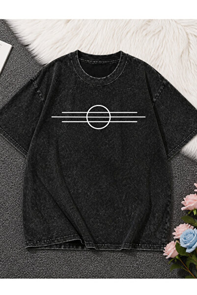 Pink Sky Μπλουζάκι Unisex Oversize με εφέ ξεβαμμένου υφάσματος, Vintage Stree...