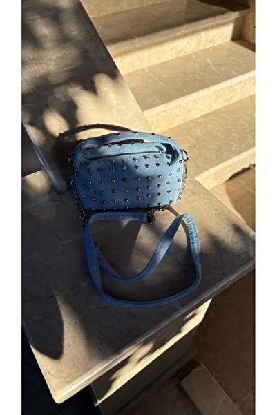 Mirel çanta Denim Jeans Bag with Stitched Details for Hand and Shoulder Carrying