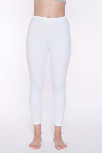 YILDIZ Lycra Women's Plus Size Long Leggings White