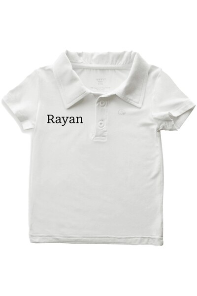 Anvi Baby - Personalized Baby Short Sleeves Polo T-Shirt - White_18-24M