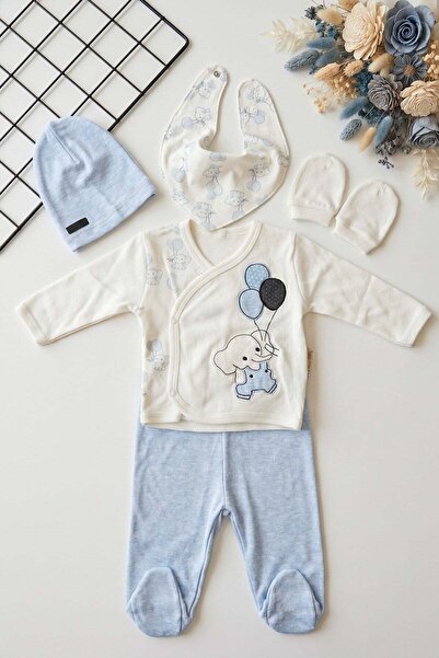 dinamik çocuk Baby Boy 5-Piece Hospital Release Bodysuit Set 0-3 Months Newbo...