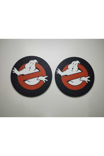 3D Layshop Set of 2 Nostalgic Ghost Themed Coasters - 80S Cinema Legend 3D Coasters (10X10 cm)