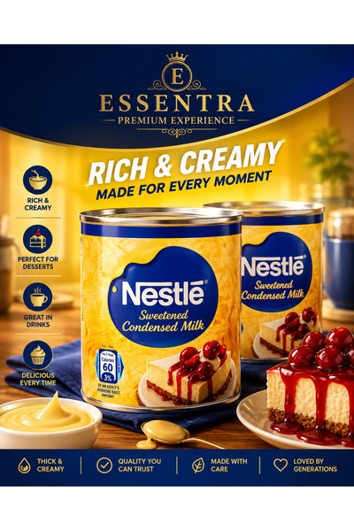 Essentra Home Nestlé Şekerli Yoğunlaştırılmış Süt 2'li Paket Tatlı ve Pastacı...