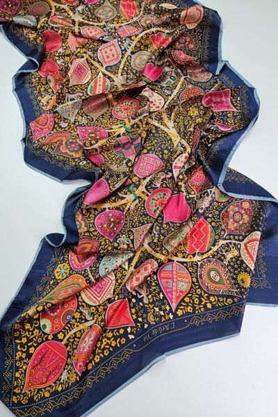 shalya scrafs Motif Pattern Colorful Voile Silk Shawl Accessory Shoulder Shaw...