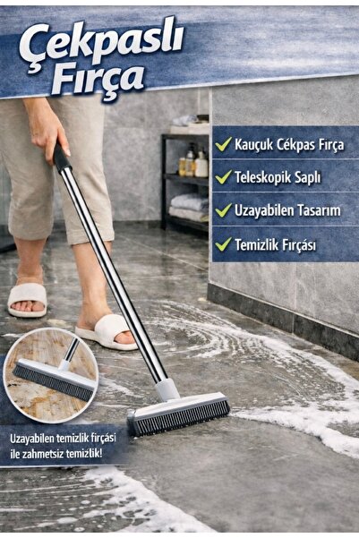 HomeShopping Silikon Çekpas Fırça Teleskopik Saplı Uzayabilen Temizlik Fırças...