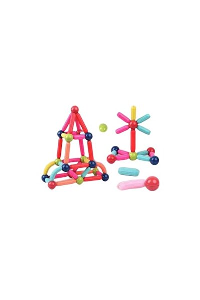 DAMUR Magnetic Pieces for Children, 82-Piece Set, Multicolor, Magnetic Constr...