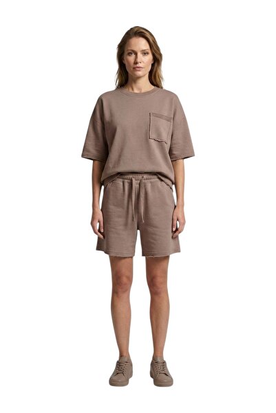 bumerangspor Women's Oversize Two-Thread Raw-Edge Pocket Shorts Set