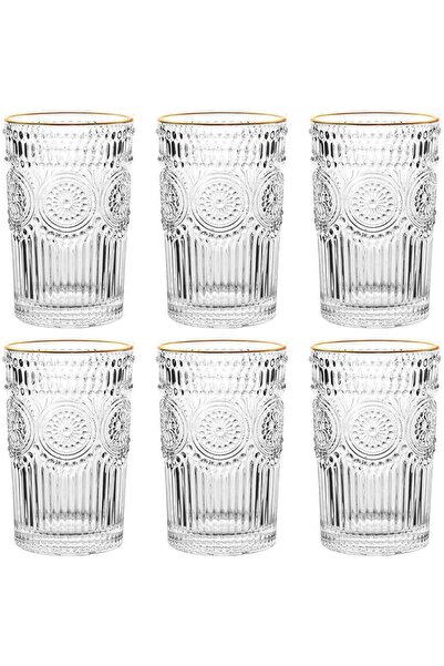 HALAYAYA 6 Pieces Glasses Cups Drinking Glasses Tumblers Vintage Glassware Se...