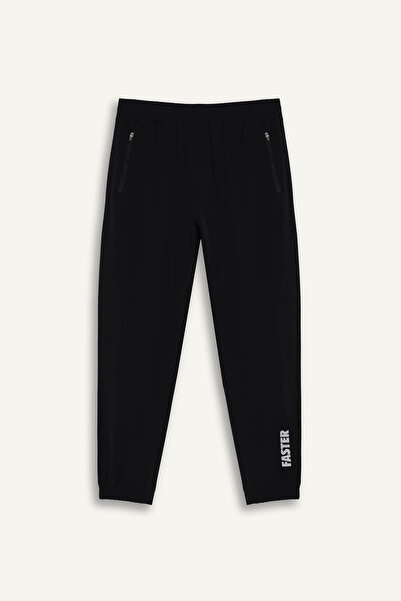 DeFacto Slim Fit Dar Kesim Fermuar Cepli Siyah Erkek Eşofman Altı F1288AX/BK81