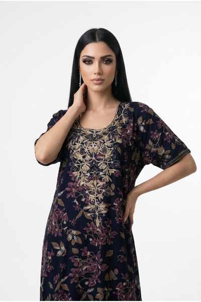 almasa alswda Cotton Qafzeh Jalabiya with Short Sleeves