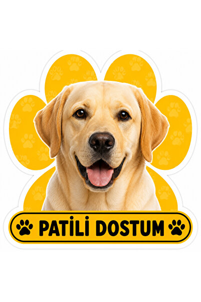 Parti Tasarla Pawed Friend Labrador Retriever Dog Sticker Label |   20X15 cm ...