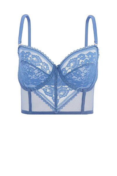 Wonna Fashion 2500 Lace Padless Bustier Bra Blue