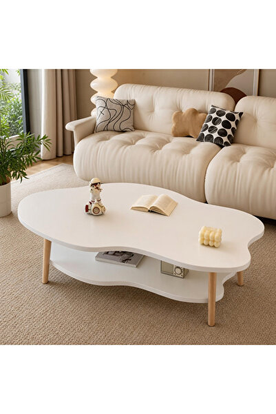 Vivendo Masa de Cafea in Forma de Nor Cloud Table 2 Nivele 100cm Alb Design M...