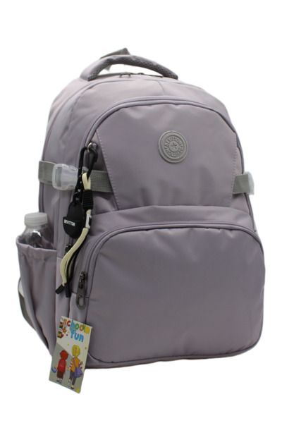 Tiny Kulomi Backpack School Waterproof School Backpack Satin Fabric 34600 Gray