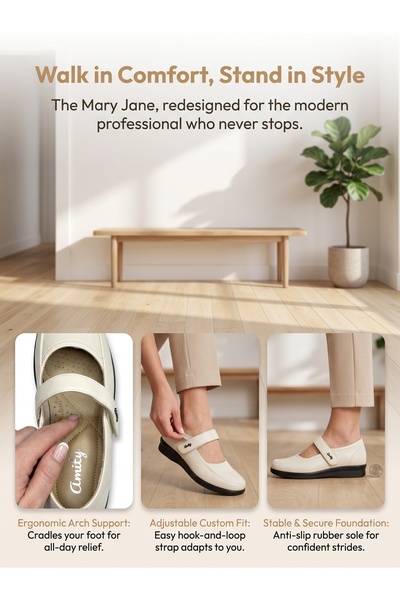 Dhiaa Walk Professional Nurse Shoes for Women - 4.5cm Wedge Heel with Long-ti...