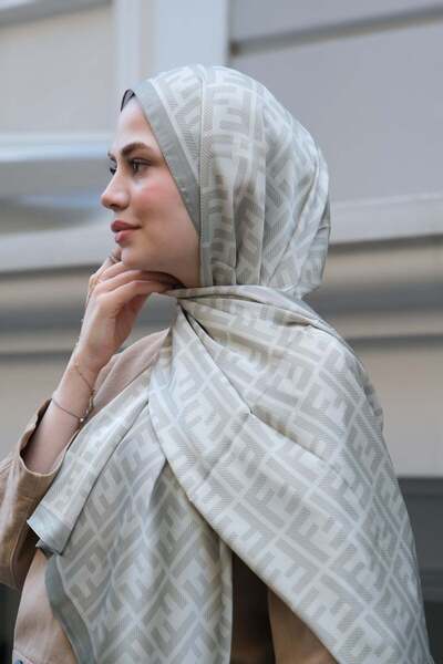 diorel F Pattern Silk Voile Silk-Grey