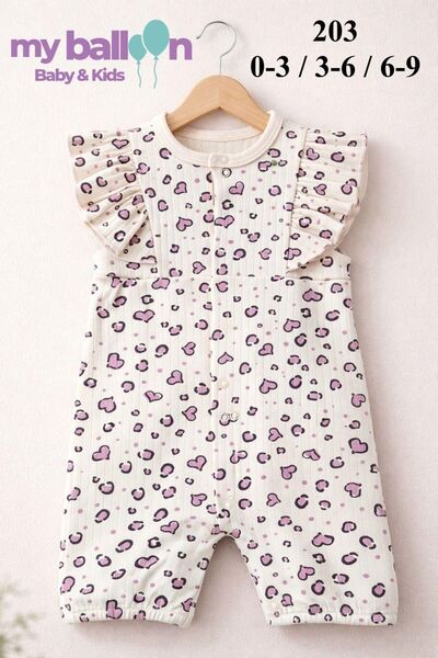 My Balloon Baby & Kids Mini Love Ruffled Baby Girl Romper