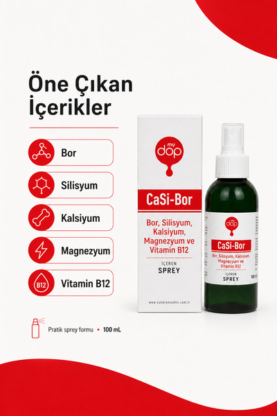 mydop CaSi-Bor - Bor, Kalsiyum, Silisyum, Magnezyum ve Vitamin B12 içeren Sprey