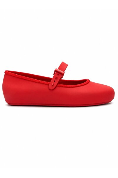 Mini Melissa حذاء باليه ناعم للفتيات مقاس 31-35 أحمر