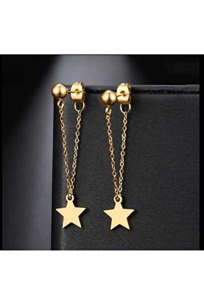 Shiklik Women's Elegant Earrings with Hanging Chain and Star Figure