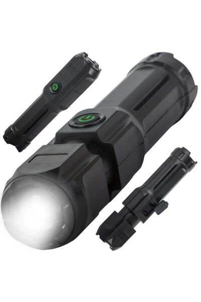 Vivendo Lanterna LED reincarcabila Tactical Zoom, XPE LED, 3 moduri de iluminare