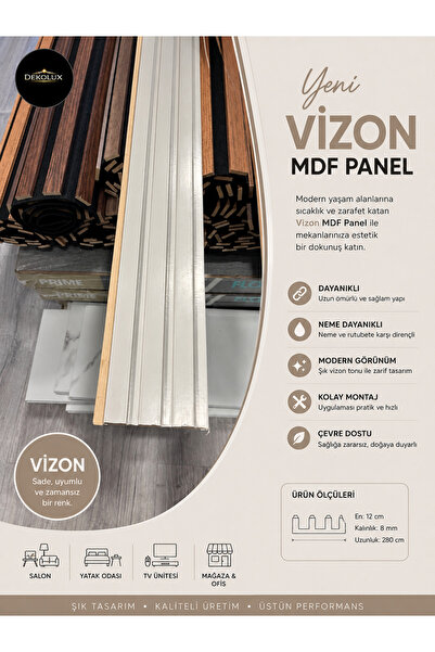 Dekolux VİZON RENGİ MDF PANEL 12*275