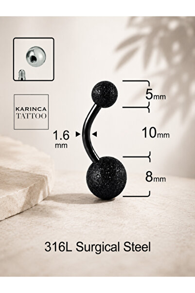 Karınca Piercing Simli Işıltılı Göbek Piercingi Glitter Belly Piercing