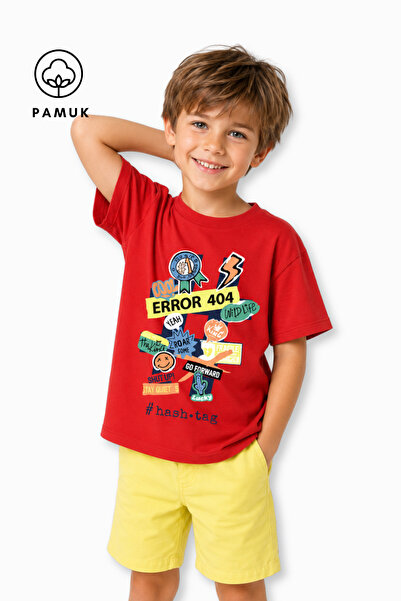difa kids Tricou de vară pentru băieți, cu mânecă scurtă, cu imprimeu cu text...