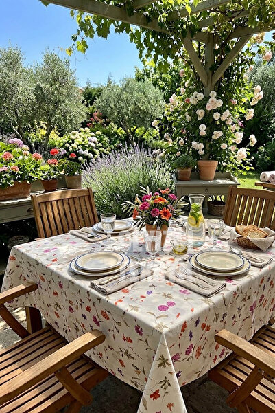 Çt Çeyizci Tekstil Digital Printed Tablecloth Table Cloth 170X170 cm Stain-Re...