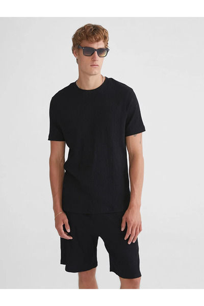 LC Waikiki Black Crew Neck Short Sleeve Men's T-Shirt