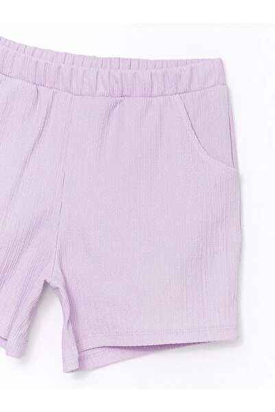 LC Waikiki Lilac Girl's Shorts with Elastic Waist