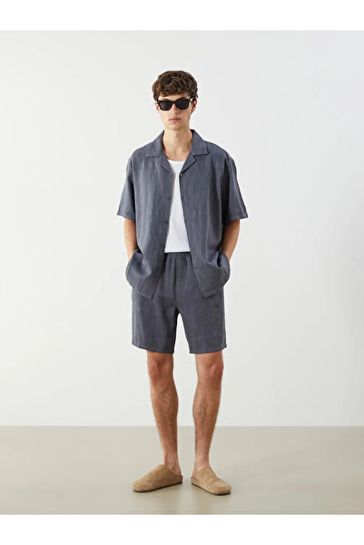 LC Waikiki Gray Comfortable Fit Jacquard Men's Shirt