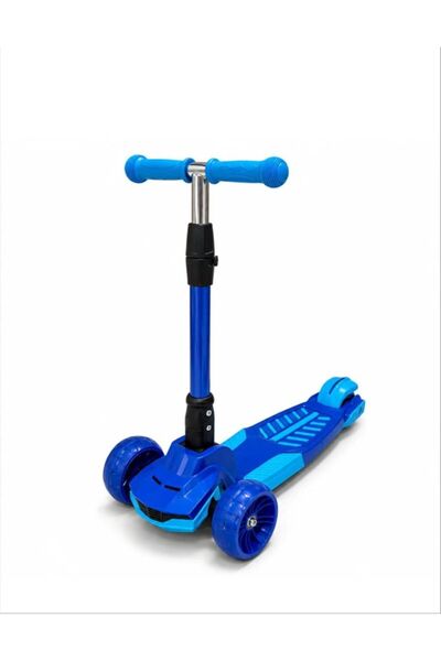 happyworld2026 Trotinetă pliabilă cu 3 roți luminoase LED,muzical, ghidon reg...