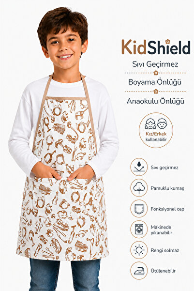 sevilya KidShield Sıvı Geçirmez Boyama Önlüğü Anaokulu Önlüğü Sıvı Geçirmez R...