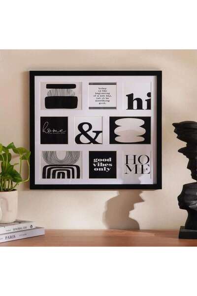 PAN HOME Homey Good Vibes Wall Art 42.8x47.8cm - Black