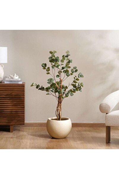 PAN HOME Andro Polyresin Planter Dia37x28cm - Cream