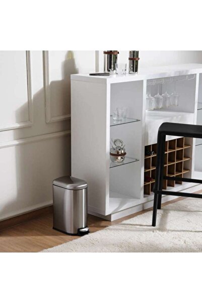 PAN HOME Arch Fingerprint Resistant Metal Pedal Bin 31.5x18.5x39cm 10l - Chrome