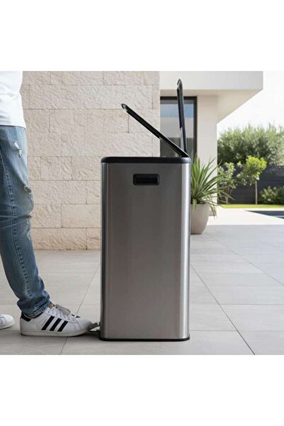 PAN HOME Phoenix Soft Close Metal Pedal Bin With Fingerprint Resistant 2x30l ...