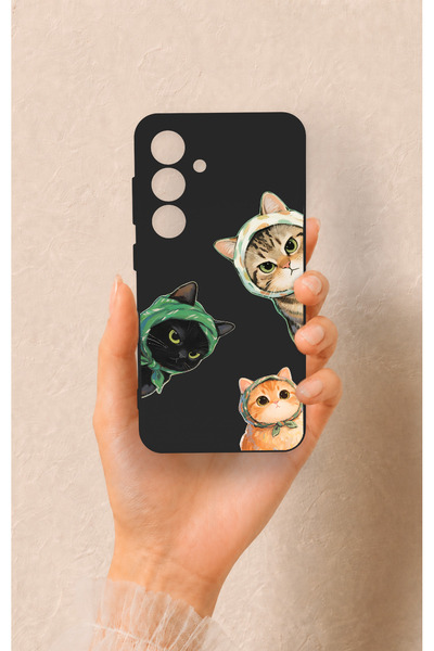 Vip Case Samsung S24 Uyumlu Kedi Ekibi Desenli Silikon Kılıf