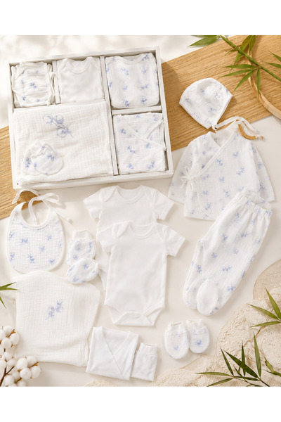 Minimio Kids Müslin Yeni Doğan Hastane Çıkışı Çok Parçalı Bebek Seti