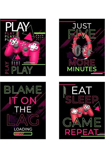 ESSESORIES Video Game Gaming Artwork Boys Gamer Poster Wall Art Set of 4 Room...