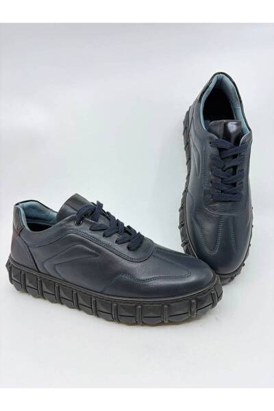 Papuccu Dark Blue Men's Leather Shoes