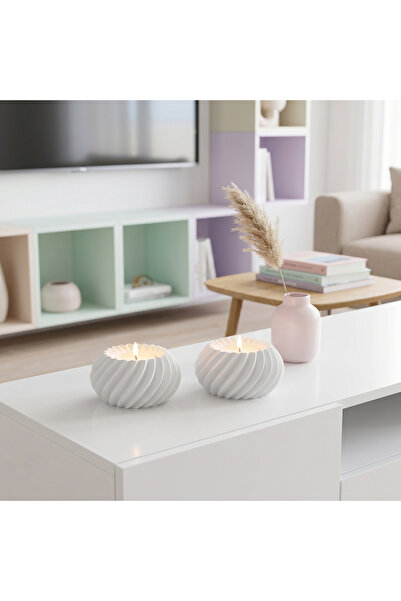 OTAG STUDIO Dekoratif Mumluk 2'li Tealight Mum Hediyeli