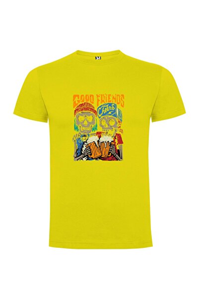 iLovePrints Skull Cheers for Friends Tshirt