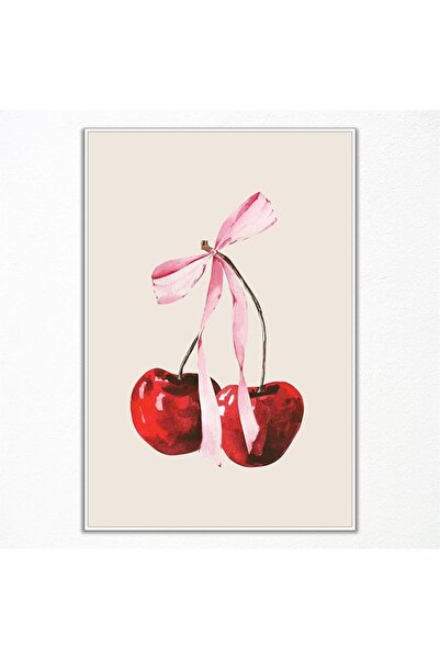 ESSESORIES Red Cherry Pink Bow Girl Coquette Aesthetic Poster Wall Art Room D...