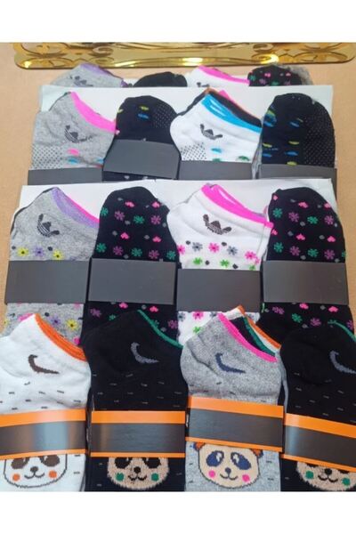 MultiButik 6 Pairs of Economical Cotton Branded Summer Booties Socks