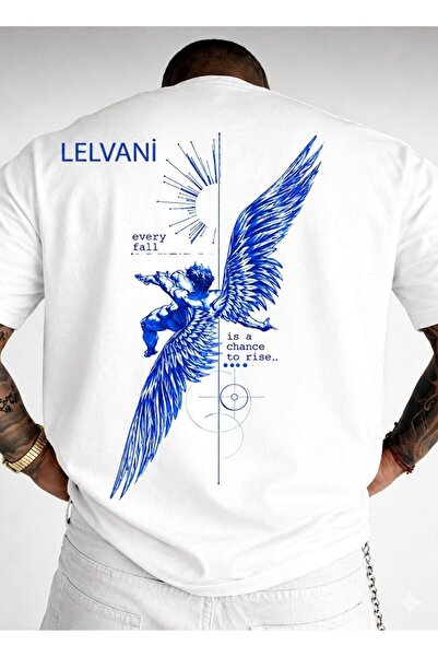 LELVANİ Men's Back Printed Tshirt
