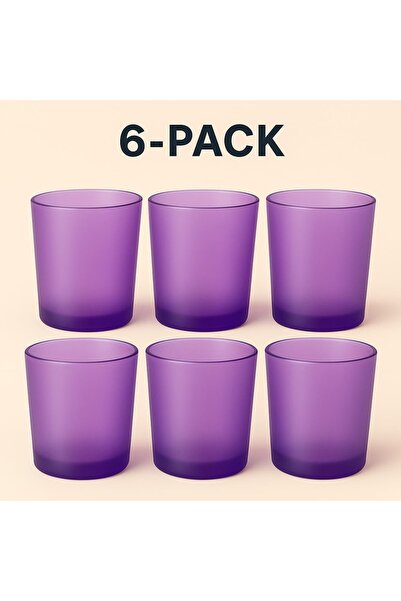 OEM Recipiente din Sticla pentru Lumânări | 220ml | 6 buc | Mov Frosted